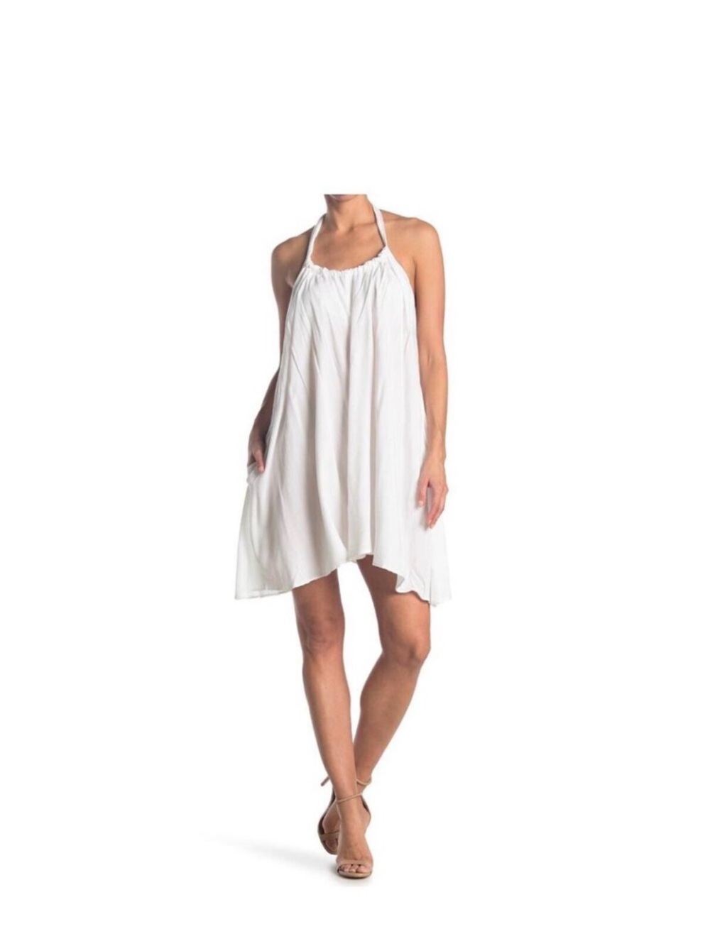 Women’s ELAN White Halter Swim Cover-Up Dress